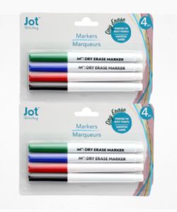 2 Pack of Dry Eraser Markers 4p in each package