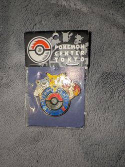 Pokémon Center Tokyo Pin Set – Pikachu, Charmander & Poliwhirl NEW SEALED