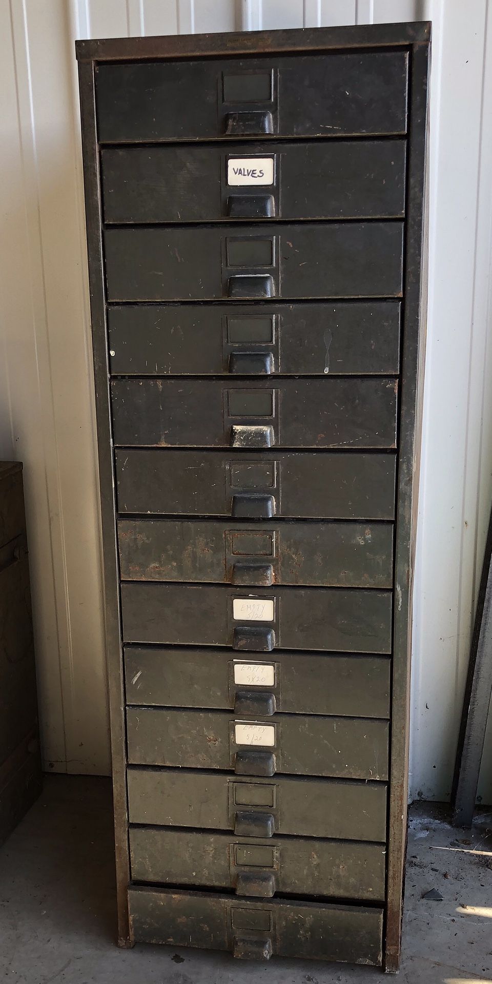 Vintage Hobart 13 Drawer Vertical Metal Shop Cabinet