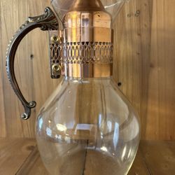 PH Vintage 1960’s Copper Glass Coffee Carafe