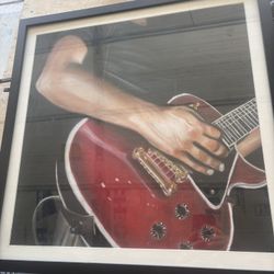 Guitar Painting Framed. 