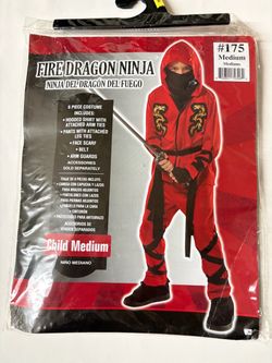 Fire Dragon Ninja Kids Costume Child Medium