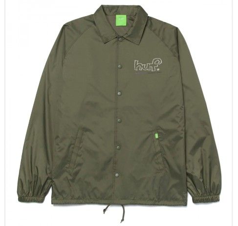 HUF 20th Anniversary Limited Edition Drop Out Coach Jacket Men's L Forrest Green 
