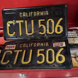 1963 California License Plates 