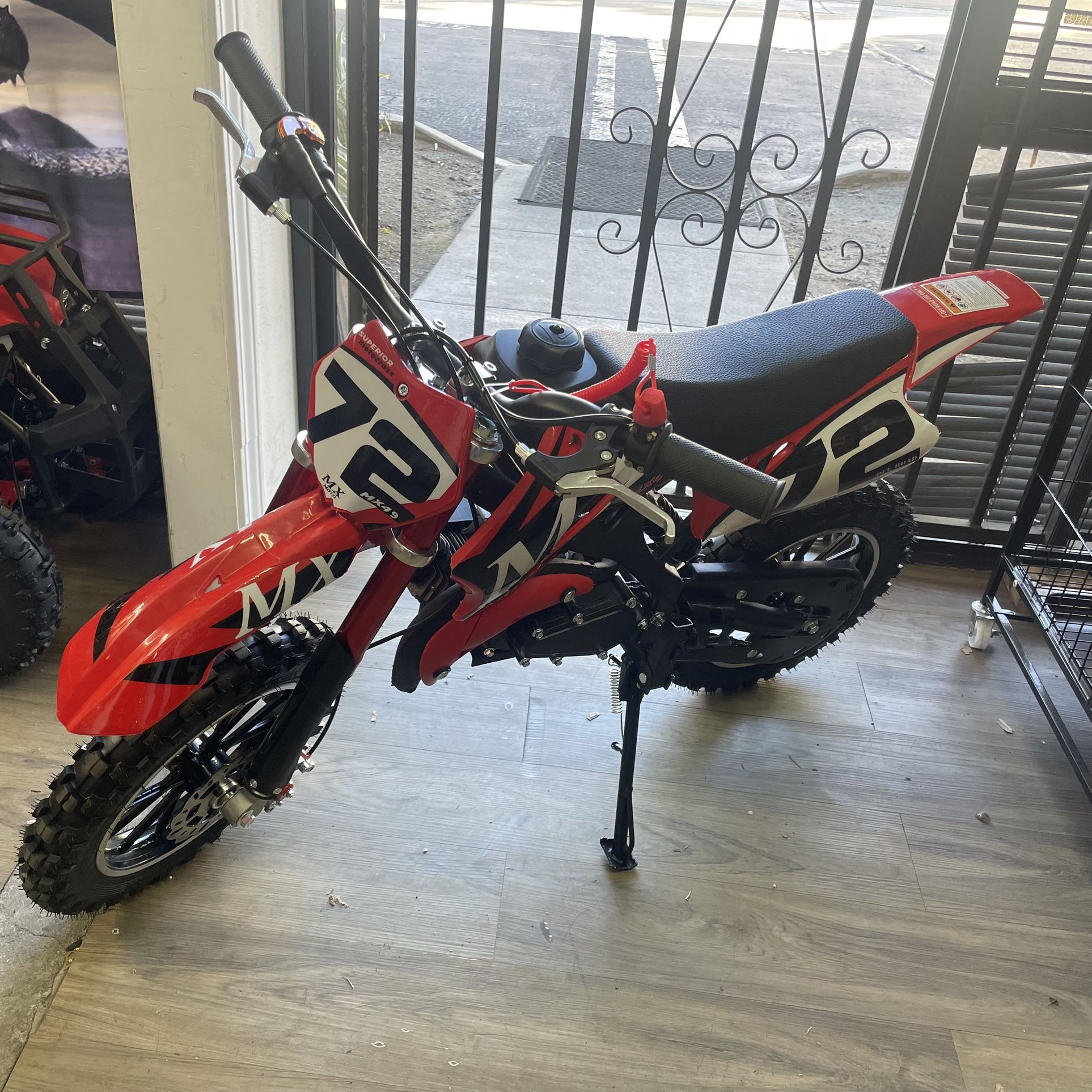 49cc 2 Stroke Gasoline Powered Pit Bike, Off Road Dirt Bike For Kids