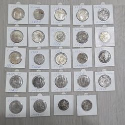 Lot Of 24 2 Reales Spanish Coin Guatemala Lima Mexico 
