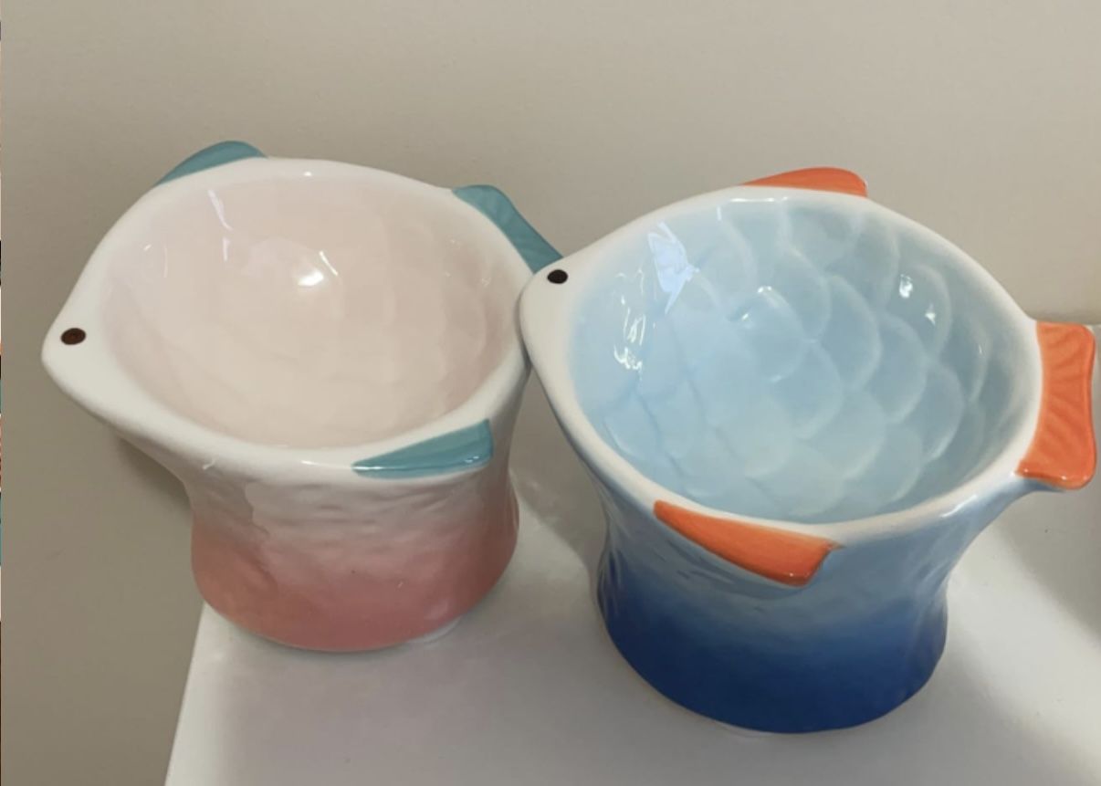Two Fish Cat Bowls