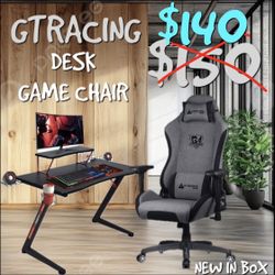 GTRACING GAME CHAIR DESK COMBO NEW