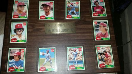 Philadelphia Phillies championship plaque with cards