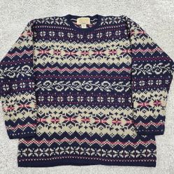 Vintage Abercrombie and Fitch Sweater Mens Medium Pullover Knit Nordic Wool 