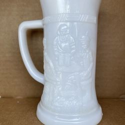 (5) Milk Glass Steins