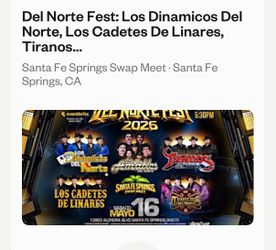 Tickets For today’s concert At Santa Springs Swat Meet