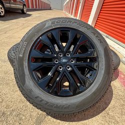 20s Ford F150 Expedition Black Rims Rines Wheels Oem New Tires