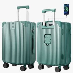 LAZEYARD 20” Carry On Luggage With Spinner Wheels (Green)