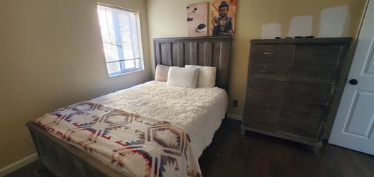 Queen bed frame and dresser