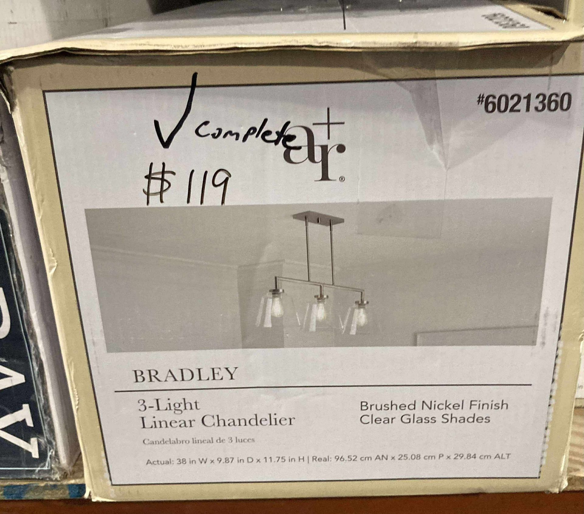 3 Light Linear Chandelier