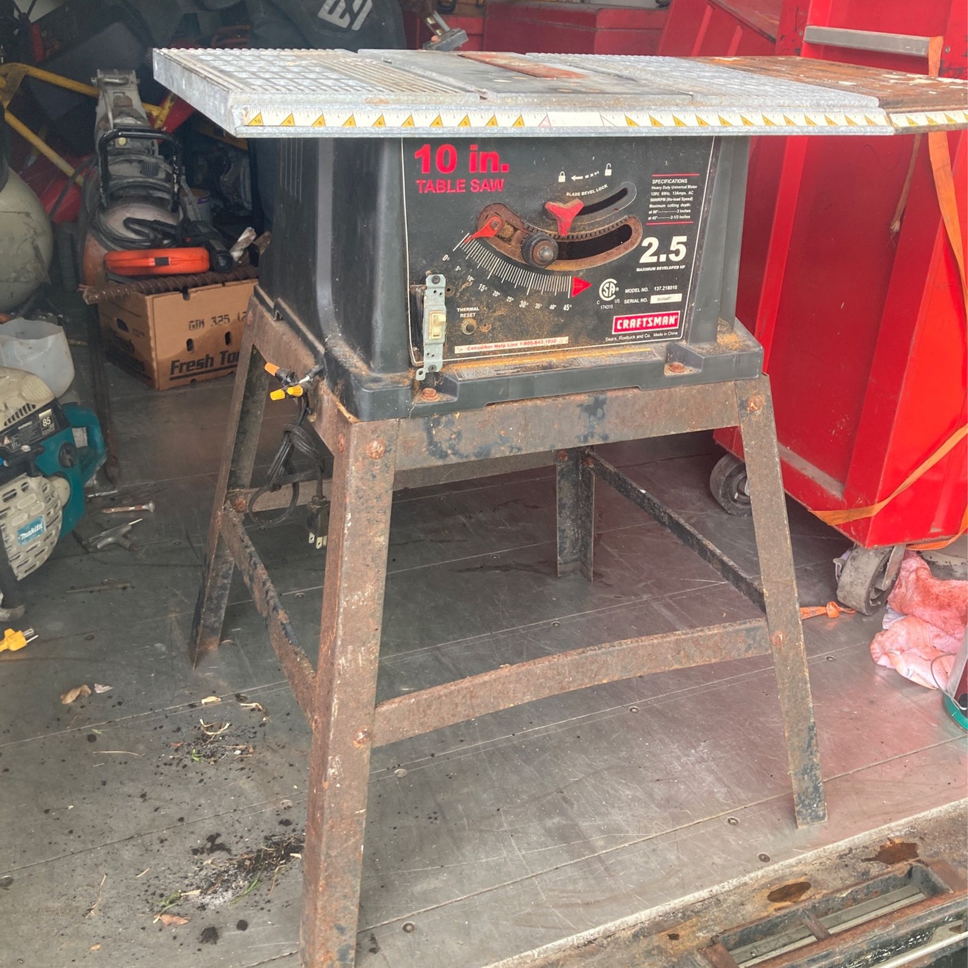 Craftsman Table Saw Workshop Tool