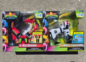 Power Rangers Red Dragon & White Tigerzord Set