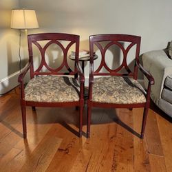 ⭕️ Pair of Traditional Accent Armchairs – Mahogany