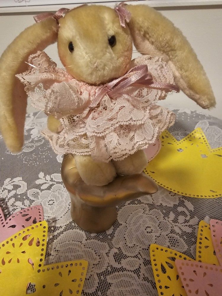 $10.00 - 1980's Victorian Bunny Collectable! Victorian Dress/Miniature Accents - Like New Condition!