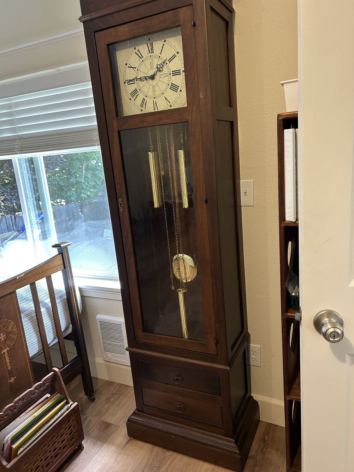 Fully functional Modern arts and craft replica grandfather clock