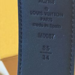 Leather Belt LV Initiales 25mm Size 85/34 Color Graphite