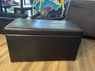 Large leather storage bench