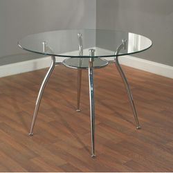 New Table 39.5 Round  - Glass & Chrome