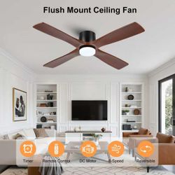Ceiling Fan with Lights - Walnut Blades