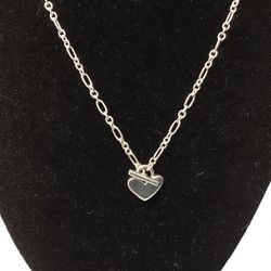 Sterling Toggle Necklace With Heart