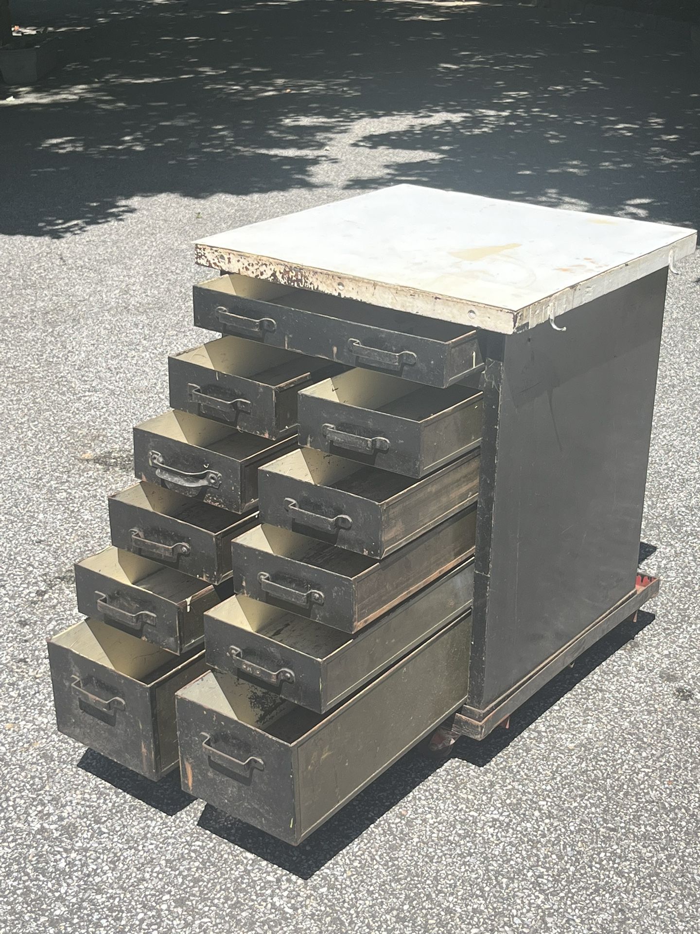 Rolling Work Table Station 11 Drawers – Industrial Grade Steel