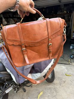 Ecosusi Vegan Leather Briefcase Handbag Messenger Shoulder Bag Light Academia