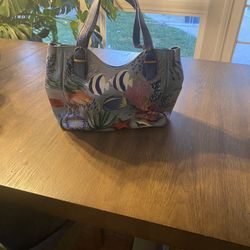 Tote (Hand-Painted Leather Shoulder .