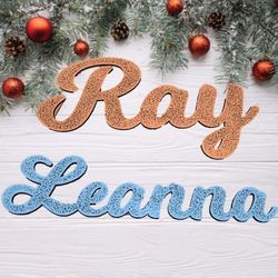 Personalized name for tree ornaments