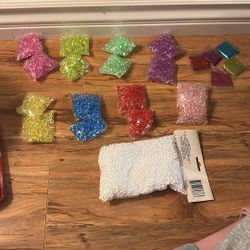 Fishbowl Beads, Glitter, And White Styrofoam Balls 