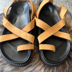 Liberte Leather Gladiator Ankle Strap Sandals SZ 41