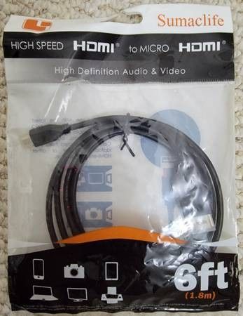 SumacLife High Speed HDMI to Micro HDMI High Def. Audio Video Cable 6