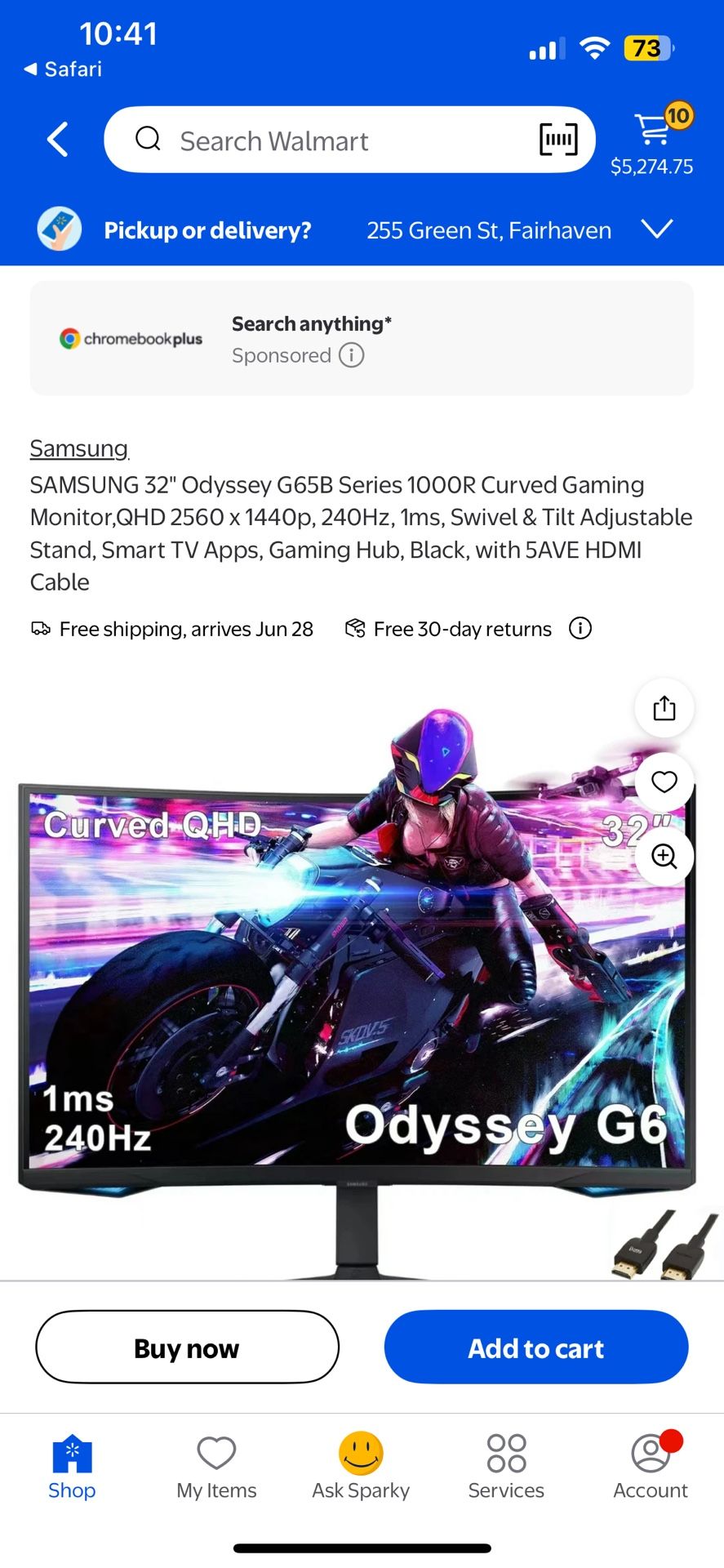 Samsung Odessy 6 Curved Monitor