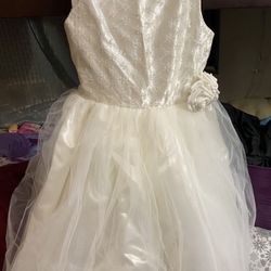 Party White Girl Dress Size 8