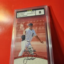 1997 Donruss Signature Autographs Justin Thompson Detroit Tigers UCG 10/8