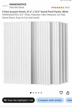 UMIACOUSTICS 6 Pack Acoustic Panels 47.2" x 23.6"