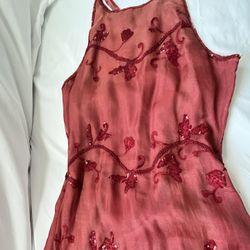 Sexy Red backless with cross over strap Long Gown