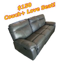 Black Couch and Love Seat 
