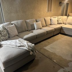 Large Beige Sectional 
