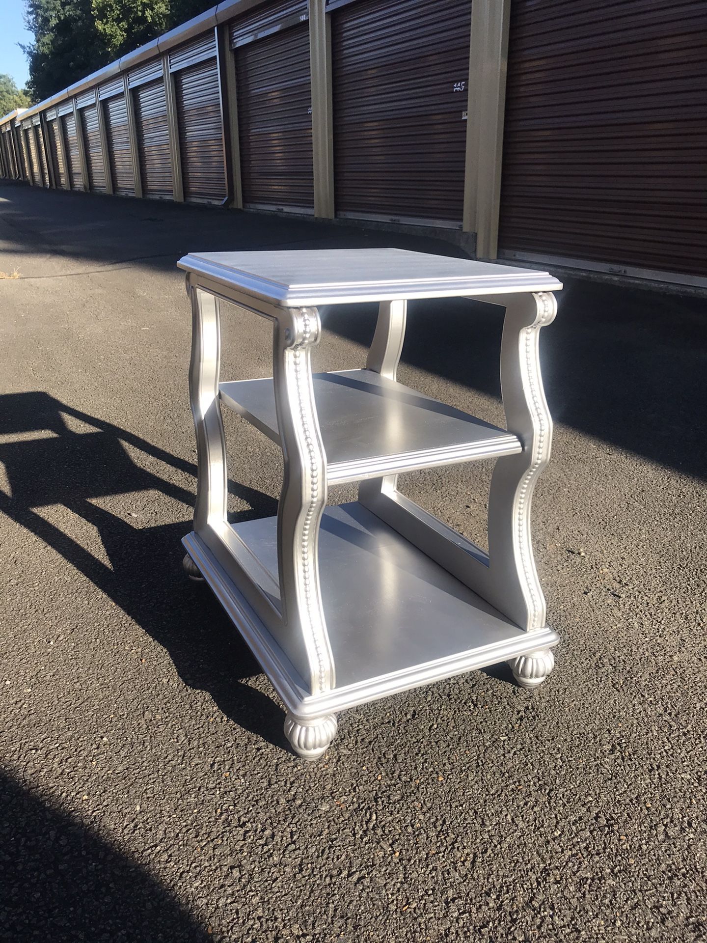 Silver side table or nightstand