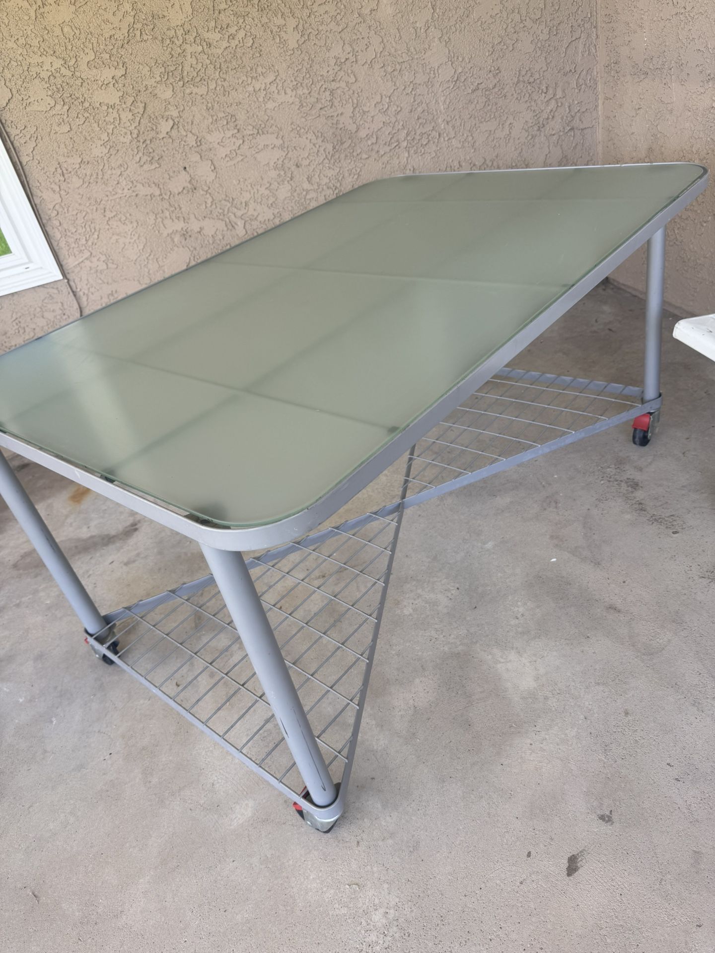 Glass Top Metal Table