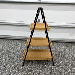 A Frame Folding Shelf Metal Bamboo Decorative Tower