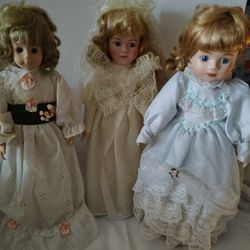 3 Porcelain Dolls