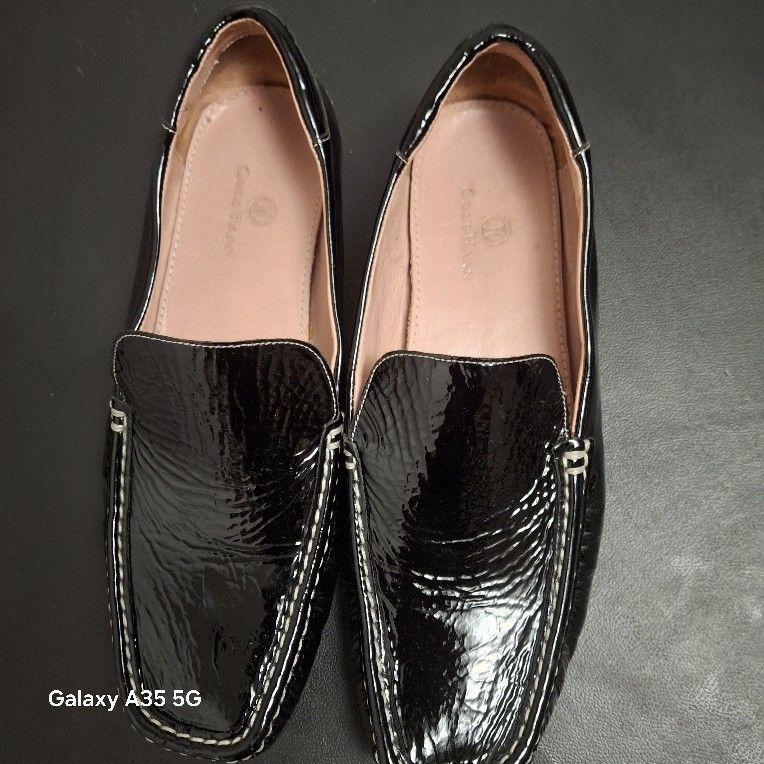 Cole Haan Black Patent Leather Loafers - Women's/Men's Shoes