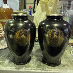 Vintage Brass Inlay Vase: Etched Duck Motif, Home Decor